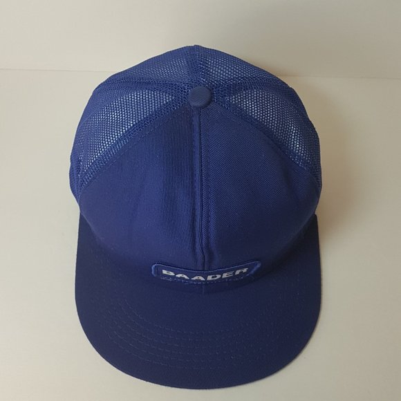 Vintage 80s BAADER Hat Snapback Trucker Hat Classic Cap Blue - Picture 4 of 15